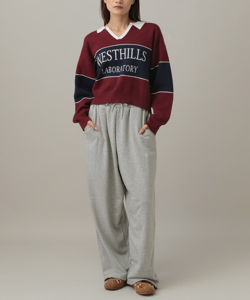 3.3 Field Trip （3.3フィールドトリップ）の「3.3 Field Trip／ラインストーンロゴスウェットパンツ（スウェットパンツ・レディース・グレー/ブラック・FREE）」の20枚目の写真