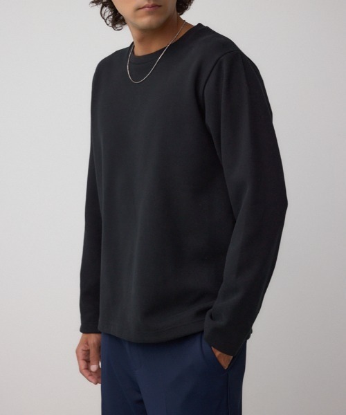 AZUL by moussy(アズールバイマウジー)の「スエードタッチ長袖トップス(Tシャツ/カットソー・メンズ・ホワイト/ブラック/杢グレー・SMALL/MEDIUM/LARGE)」の3枚目の写真