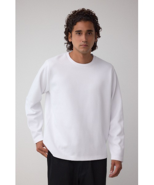 ホワイト 長袖 スウェット Tシャツ セール】スエードタッチ長袖トップス（Tシャツ/カットソー）｜AZUL BY