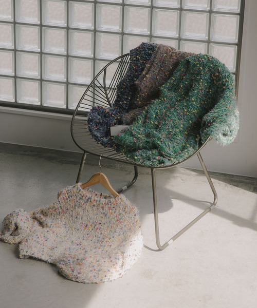 210nouve（トゥージュヌーブ）の「ミックスカラー オーバーサイズ クロップド丈 ニット（ニット/セーター・レディース・ブラウン/グリーン/ベージュ/ネイビー・FREE）」の16枚目の写真