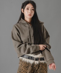 there is nothing（ゼアイズナッシング）の「ピグメントダイショート丈ダブルジップパーカー（パーカー）」