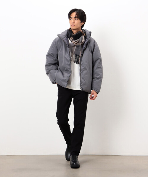 COMME CA ISM（コムサイズム）の「ファインウール チェック柄 マフラー（マフラー・メンズ・ブラック×グレー/ブラウン系その他・FREE）」の4枚目の写真