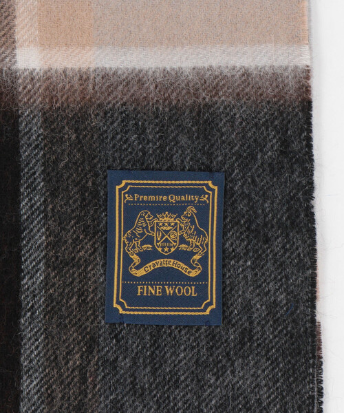 COMME CA ISM（コムサイズム）の「ファインウール チェック柄 マフラー（マフラー・メンズ・ブラック×グレー/ブラウン系その他・FREE）」の8枚目の写真