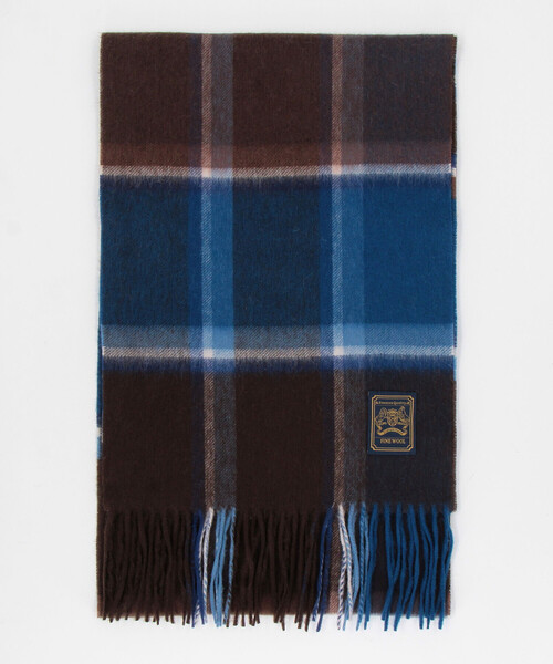 COMME CA ISM（コムサイズム）の「ファインウール チェック柄 マフラー（マフラー・メンズ・ブラック×グレー/ブラウン系その他・FREE）」の10枚目の写真