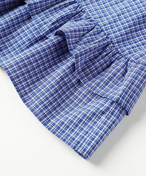 Beststore(ベストストア)の「アシンメトリーフリルシャツ チェック シャツ ベーシックカラーシャツ(シャツ/ブラウス・レディース・ブルー系その他・FREE)」の12枚目の写真