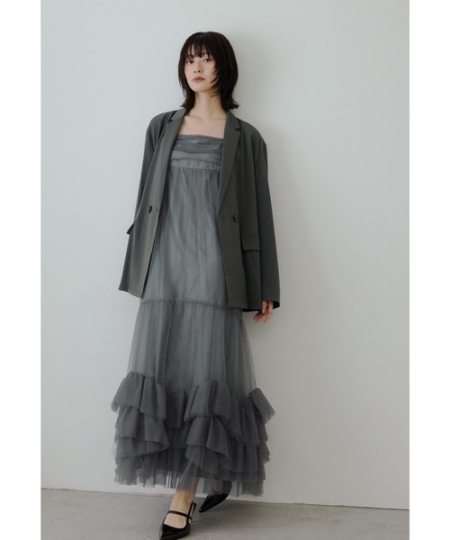 【et.UNiVER】3点セット チュールキャミワンピ ＆ ジャケット 結婚式 ジャケットセットチュールキャミドレス 2点セット 結婚式 二次会