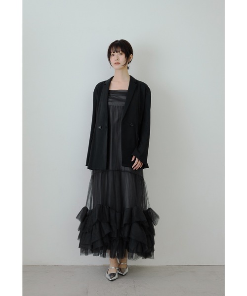 ジャケットセットチュールキャミドレス 2点セット 結婚式 成人式