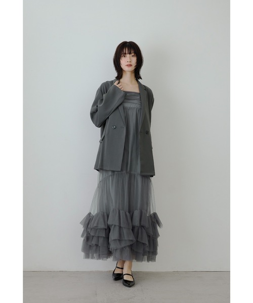 ジャケットセットチュールキャミドレス 2点セット 結婚式 成人式