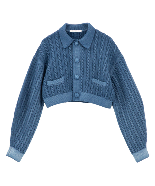 CURRENTAGE(カレンテージ)の「【CURRENTAGE/カレンテージ】Cable short knit(カーディガン/ボレロ・レディース・レッド/キャメル/ブルー/グレー・FREE)」の3枚目の写真