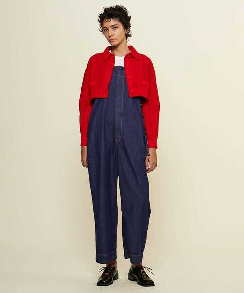 CURRENTAGE(カレンテージ)の「【CURRENTAGE/カレンテージ】Cable short knit(カーディガン/ボレロ・レディース・レッド/キャメル/ブルー/グレー・FREE)」の9枚目の写真