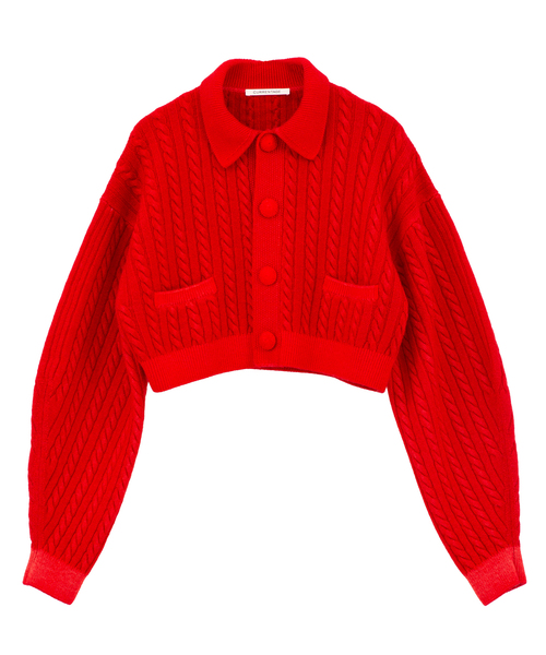 CURRENTAGE(カレンテージ)の「【CURRENTAGE/カレンテージ】Cable short knit(カーディガン/ボレロ・レディース・レッド/キャメル/ブルー/グレー・FREE)」の10枚目の写真