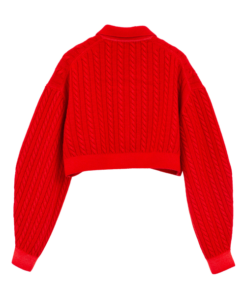 CURRENTAGE(カレンテージ)の「【CURRENTAGE/カレンテージ】Cable short knit(カーディガン/ボレロ・レディース・レッド/キャメル/ブルー/グレー・FREE)」の11枚目の写真
