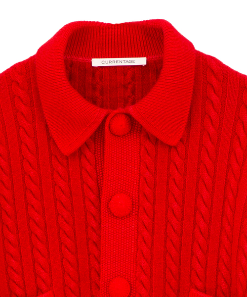 CURRENTAGE(カレンテージ)の「【CURRENTAGE/カレンテージ】Cable short knit(カーディガン/ボレロ・レディース・レッド/キャメル/ブルー/グレー・FREE)」の12枚目の写真