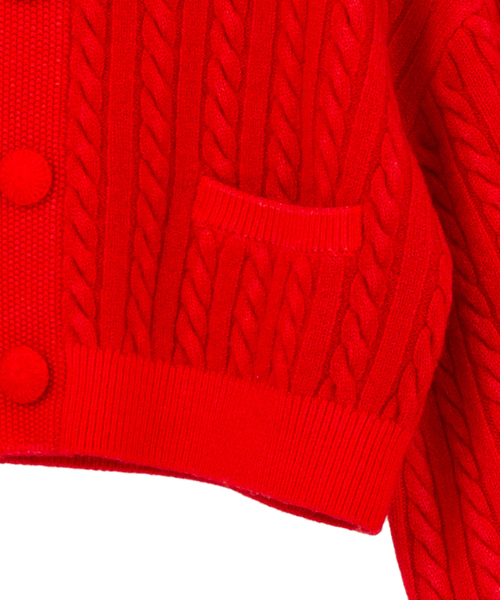 CURRENTAGE(カレンテージ)の「【CURRENTAGE/カレンテージ】Cable short knit(カーディガン/ボレロ・レディース・レッド/キャメル/ブルー/グレー・FREE)」の14枚目の写真