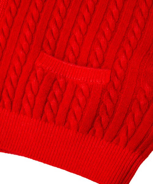 CURRENTAGE(カレンテージ)の「【CURRENTAGE/カレンテージ】Cable short knit(カーディガン/ボレロ・レディース・レッド/キャメル/ブルー/グレー・FREE)」の16枚目の写真