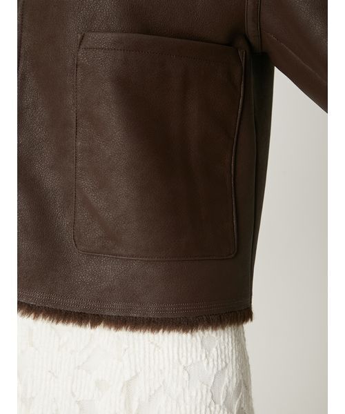 FRAY I.D(フレイアイディー)の「ボンディングリバーシブルショートジャケット(ブルゾン・レディース・モカ/マルチ/アニマル・F)」の10枚目の写真