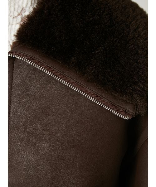 FRAY I.D(フレイアイディー)の「ボンディングリバーシブルショートジャケット(ブルゾン・レディース・モカ/マルチ/アニマル・F)」の11枚目の写真