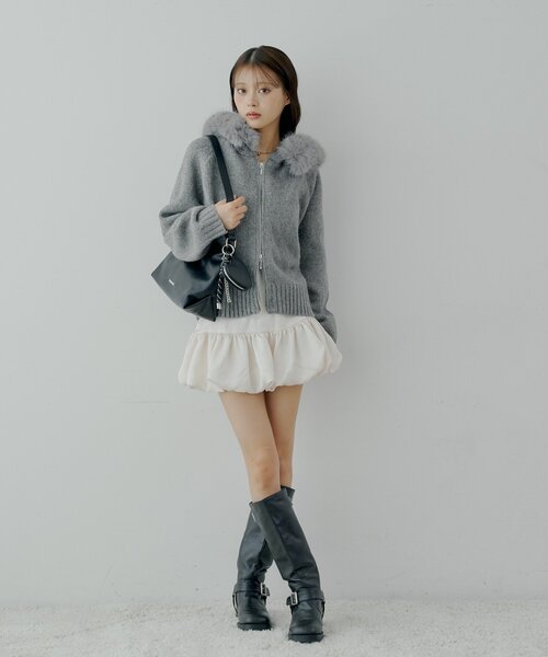 Chico（チコ）の「裾フリルバルーンスカート（スカート・レディース・ブラック/ブラウン/アイボリー・FREE）」の7枚目の写真