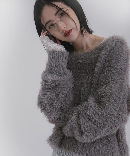 SENSE OF PLACE by URBAN RESEARCH(センスオブプレイスバイアーバンリサーチ)の「ミックスシャギーセーター(ニット/セーター・レディース・モカ/ネイビー/ライトブルー/ベージュ・ONE)」の15枚目の写真