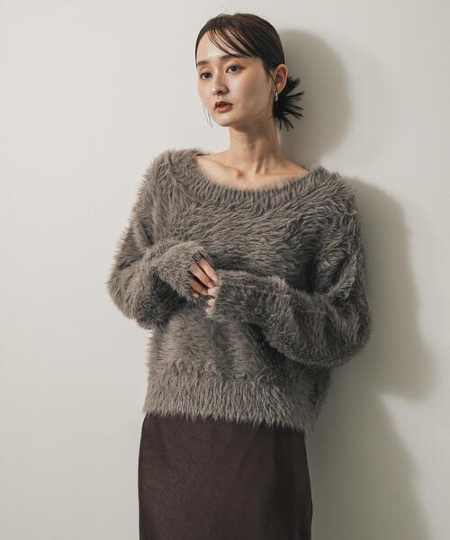 SENSE OF PLACE by URBAN RESEARCH(センスオブプレイスバイアーバンリサーチ)の「ミックスシャギーセーター(ニット/セーター・レディース・モカ/ネイビー/ライトブルー/ベージュ・ONE)」の19枚目の写真