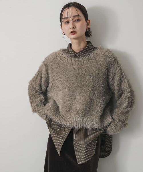 SENSE OF PLACE by URBAN RESEARCH(センスオブプレイスバイアーバンリサーチ)の「ミックスシャギーセーター(ニット/セーター・レディース・モカ/ネイビー/ライトブルー/ベージュ・ONE)」の22枚目の写真