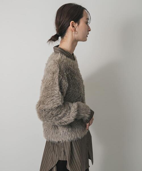 SENSE OF PLACE by URBAN RESEARCH(センスオブプレイスバイアーバンリサーチ)の「ミックスシャギーセーター(ニット/セーター・レディース・ライトブルー/モカ/ネイビー/ベージュ・ONE)」の6枚目の写真