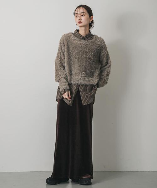 SENSE OF PLACE by URBAN RESEARCH(センスオブプレイスバイアーバンリサーチ)の「ミックスシャギーセーター(ニット/セーター・レディース・ライトブルー/モカ/ネイビー/ベージュ・ONE)」の8枚目の写真