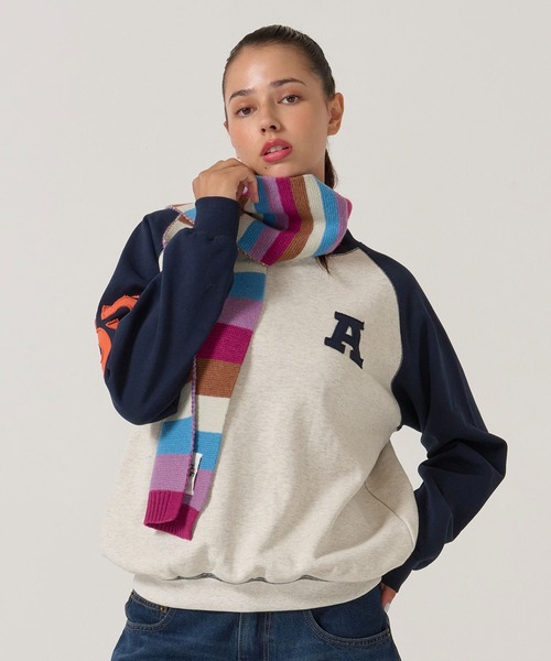 TINA:JOJUN(ティーナジョジュン)の「バイカラー ラグラン スウェット TINA:JOJUN(スウェット・レディース・ネイビー/バーガンディー・M)」の18枚目の写真