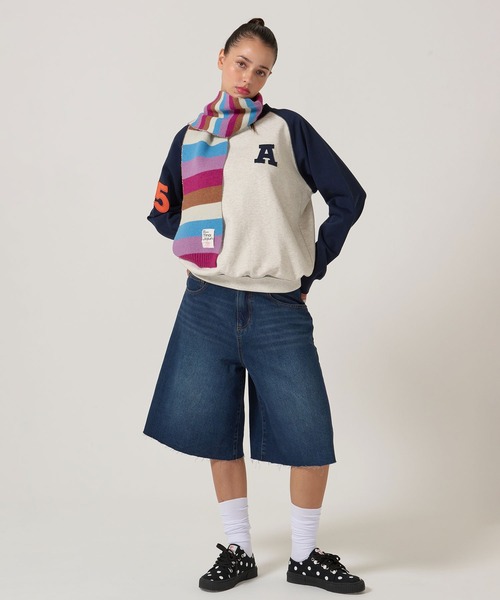 TINA:JOJUN(ティーナジョジュン)の「バイカラー ラグラン スウェット TINA:JOJUN(スウェット・レディース・ネイビー/バーガンディー・M)」の17枚目の写真