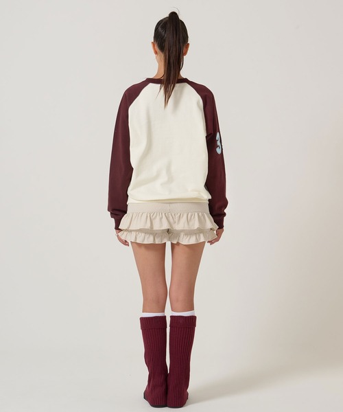 TINA:JOJUN(ティーナジョジュン)の「バイカラー ラグラン スウェット TINA:JOJUN(スウェット・レディース・ネイビー/バーガンディー・M)」の11枚目の写真