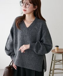 ブラッシング深Vプルオーバー