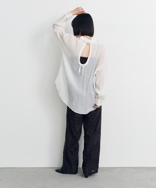 Shelly island（シェリーアイランド）の「総刺繍シアーパンツ（その他パンツ・レディース・ホワイト/ブラック・FREE）」の9枚目の写真