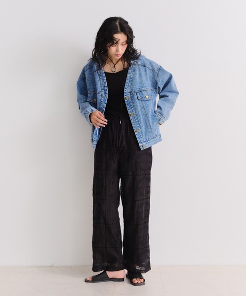 Shelly island（シェリーアイランド）の「総刺繍シアーパンツ（その他パンツ・レディース・ホワイト/ブラック・FREE）」の11枚目の写真