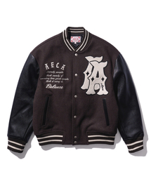 DOUBLE A WOOL VARSITY JACKET-BROWN