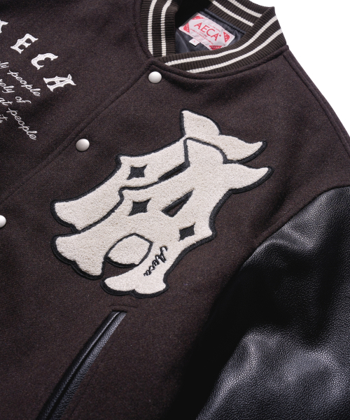 AECA(エイカ)の「DOUBLE A WOOL VARSITY JACKET-BROWN(スタジャン・レディース・その他・MEDIUM/LARGE/SMALL)」の7枚目の写真