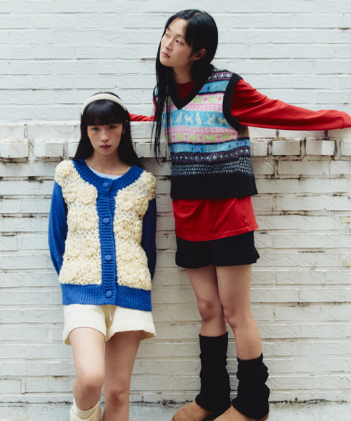 RONRON(ロンロン)の「KITTY RONRON FAIR ISLE KNIT VEST BLACK(ベスト・レディース・その他・FREE)」の2枚目の写真