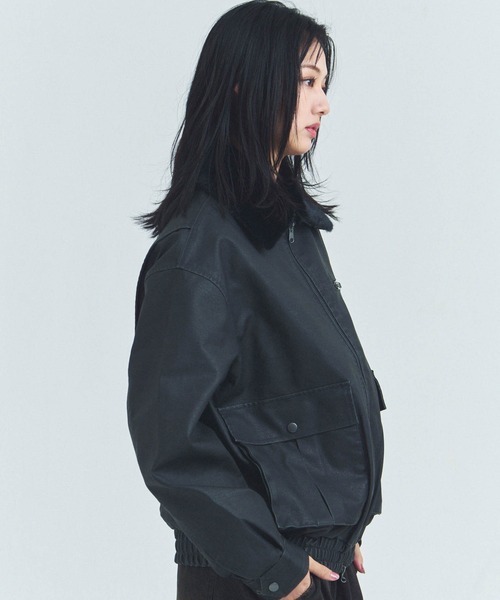 JACKROSE(ジャックローズ)の「JE-ビンテージPU 衿ファー脱着フライトブルゾン(ブルゾン・メンズ・ブラック/ブラウン・M/L)」の5枚目の写真