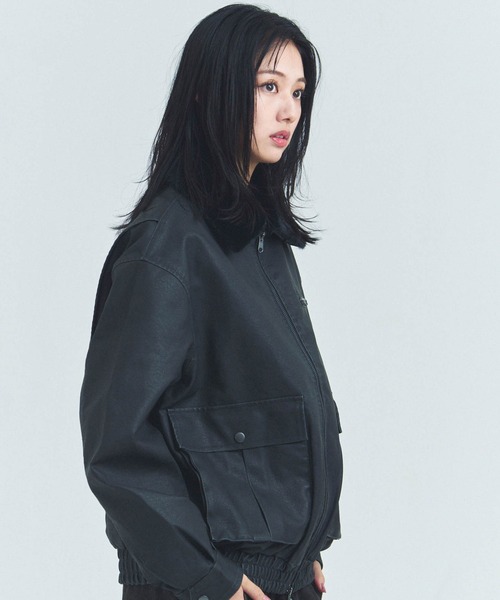 JACKROSE(ジャックローズ)の「JE-ビンテージPU 衿ファー脱着フライトブルゾン(ブルゾン・メンズ・ブラック/ブラウン・M/L)」の7枚目の写真