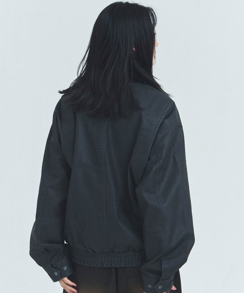 JACKROSE(ジャックローズ)の「JE-ビンテージPU 衿ファー脱着フライトブルゾン(ブルゾン・メンズ・ブラック/ブラウン・M/L)」の9枚目の写真