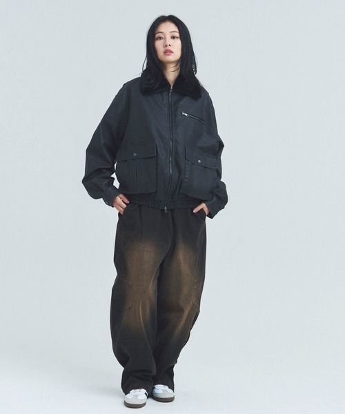 JACKROSE(ジャックローズ)の「JE-ビンテージPU 衿ファー脱着フライトブルゾン(ブルゾン・メンズ・ブラック/ブラウン・M/L)」の12枚目の写真