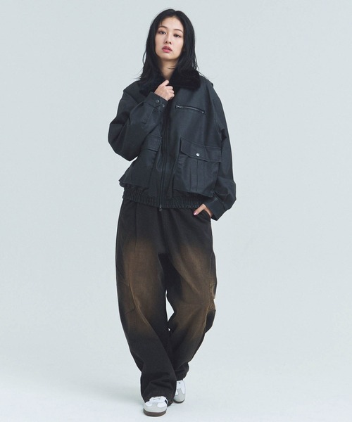 JACKROSE(ジャックローズ)の「JE-ビンテージPU 衿ファー脱着フライトブルゾン(ブルゾン・メンズ・ブラック/ブラウン・M/L)」の13枚目の写真