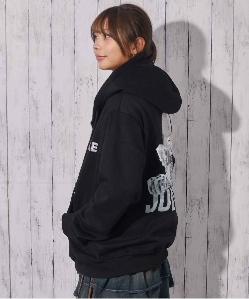 セール】《バックトラプリント×ニット帽付き》レディース 裏起毛