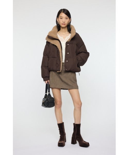 MOUSSY(マウジー)の「CENTER PRESSED ミニスカート(スカート・レディース・チャコールグレー/ブラウン・1/2)」の4枚目の写真