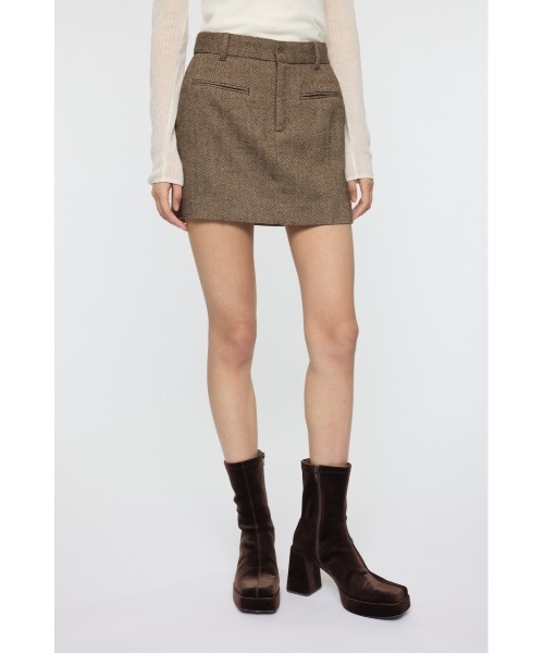 MOUSSY(マウジー)の「CENTER PRESSED ミニスカート(スカート・レディース・チャコールグレー/ブラウン・1/2)」の6枚目の写真