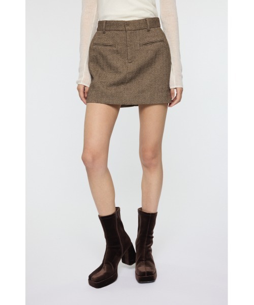 MOUSSY(マウジー)の「CENTER PRESSED ミニスカート(スカート・レディース・チャコールグレー/ブラウン・1/2)」の7枚目の写真
