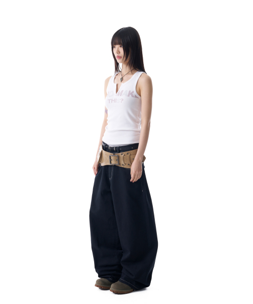 AAKAM（アーカム）の「Leather Mixed Cotton Pants (Black)（その他パンツ・レディース・その他・2/1）」の3枚目の写真