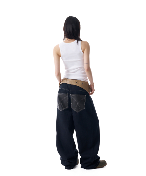 AAKAM（アーカム）の「Leather Mixed Cotton Pants (Black)（その他パンツ・レディース・その他・2/1）」の7枚目の写真