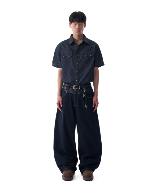 AAKAM（アーカム）の「Leather Mixed Cotton Pants (Black)（その他パンツ・レディース・その他・2/1）」の11枚目の写真