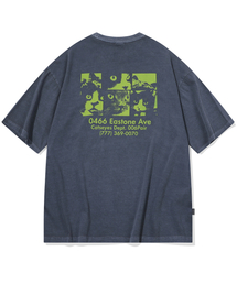 キャッツアイピグメント半袖Tシャツダークブルー