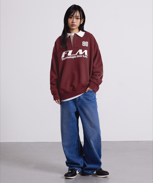 F.ILLUMINATE(フィルミネイト)の「FLM ビッグロゴスウェットシャツ-ワイン(スウェット・レディース・その他・LARGE/SMALL/MEDIUM)」の4枚目の写真